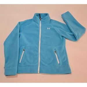 Under Armour Fleece Jacket Women's Full Zip Logo Pockets Size Large